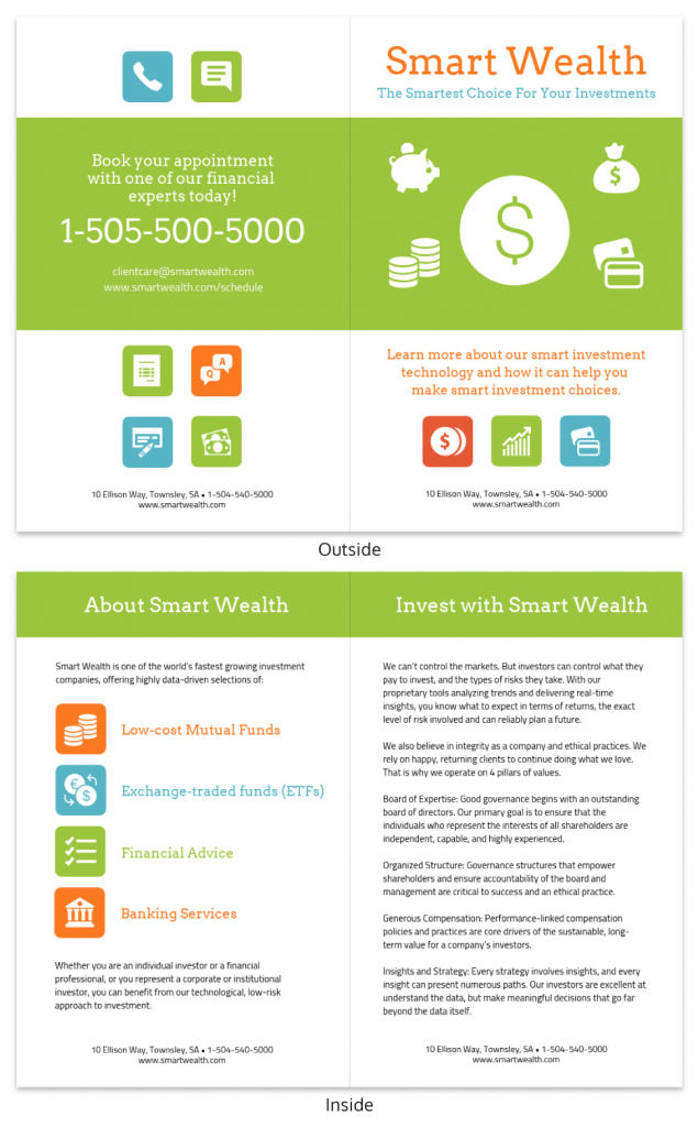 
Bright Financial Investment Business Bi Fold Brochure Template
